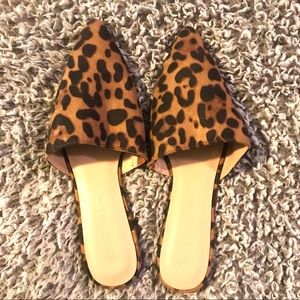 Wild Diva Lounge Leopard Suede Mule Flat